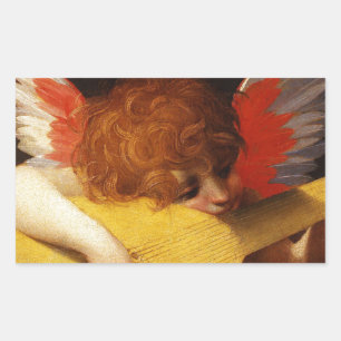 Sticker Rectangulaire L'Ange Musical - Noël Vintage