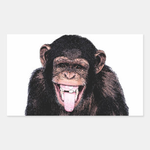 Sticker Rectangulaire Langue du chimpanzé