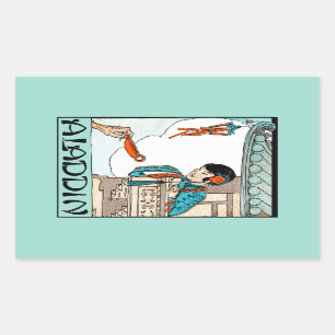 Sticker Rectangulaire Lanterne magique Vintage Aladdin