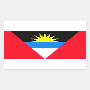 STICKER RECTANGULAIRE L'ANTIGUA ET LE BARBUDA