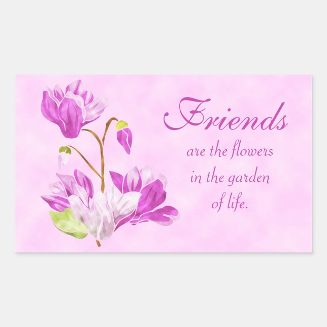 Sticker Rectangulaire L'aquarelle fleurit l'autocollant (Devant)