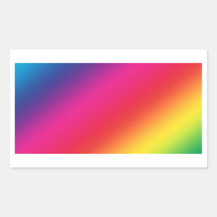 Sticker Rectangulaire L'arc-en-ciel colore l'autocollant de rectangle