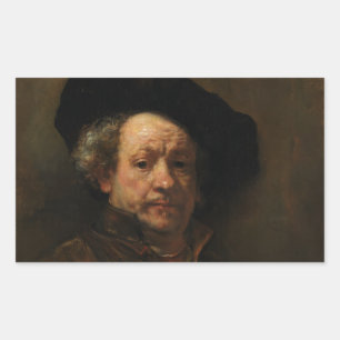 Sticker Rectangulaire L'art de l'auto-portrait de Rembrandt van Rijn
