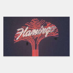 Sticker Rectangulaire Las Vegas Flamant rose Hotel
