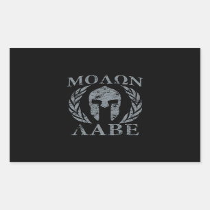 Sticker Rectangulaire Lauriers spartiates de guerrier de Molon Labe