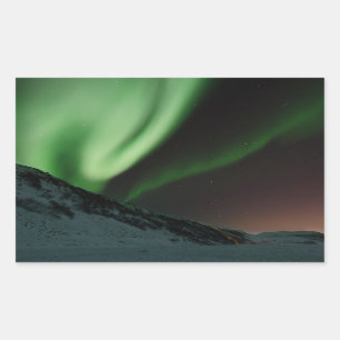 Sticker Rectangulaire L'aurore verte Borealis Norvège de lumières du