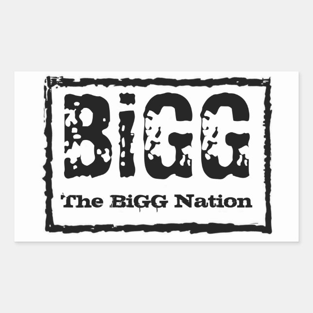 Sticker Rectangulaire L'autocollant de la nation BiGG (Devant)