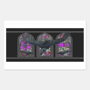 Sticker Rectangulaire L'autocollant gothique de rectangle de Ravens