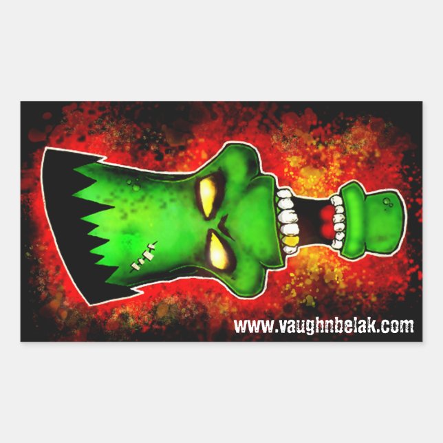 Sticker Rectangulaire L'autocollant monstre de Frankenstein (Devant)