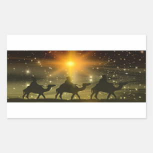 Sticker Rectangulaire L'autocollant religieux de Noël de trois sages