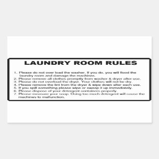 Sticker Rectangulaire 'Lave Règles' Lave-Linge Overlay Black