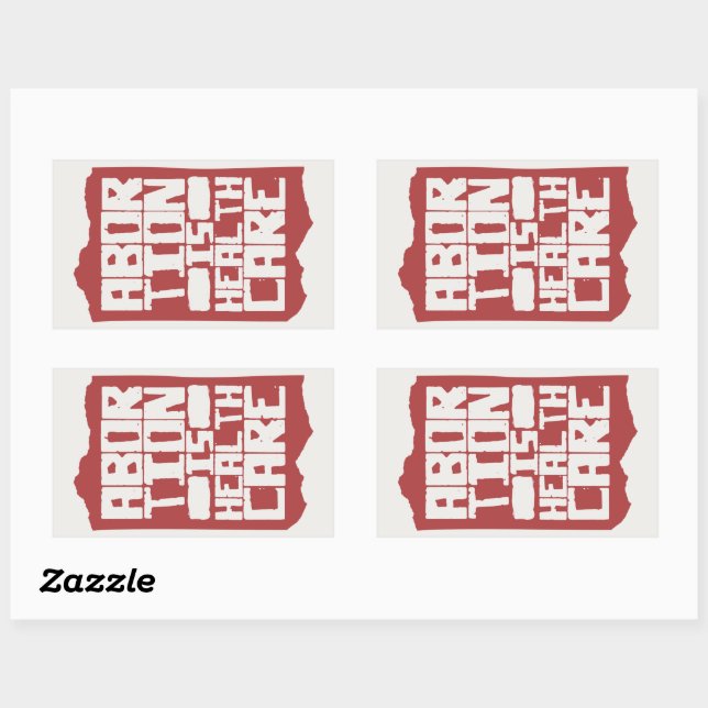 Sticker Rectangulaire L'avortement est un soutien aux soins de santé Dro (Feuille)