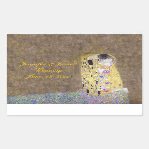 Sticker Rectangulaire "Le baiser" par Gustav Klimt Mariage personnalisé