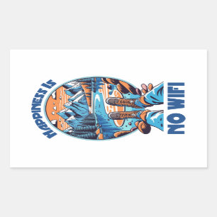 Sticker Rectangulaire Le Bonheur N'Est Pas Une Source De Randonnée Wifi