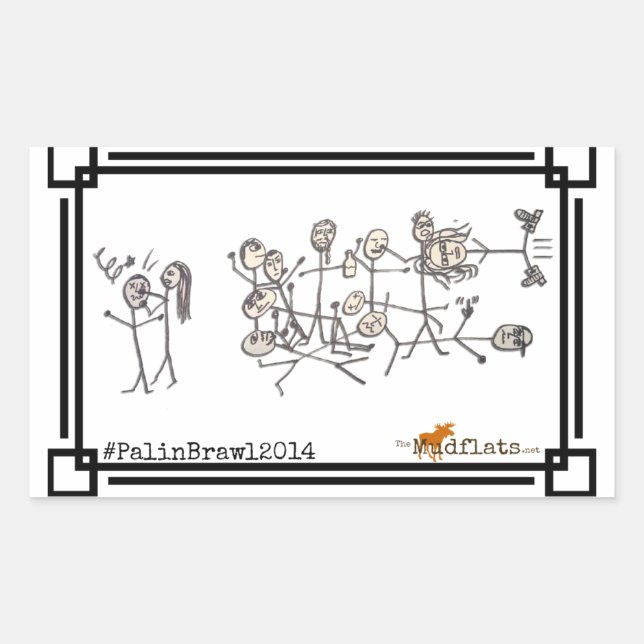 Sticker Rectangulaire Le Brawl Palin, par Jeanne Devon (Devant)