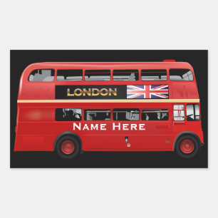 Sticker Rectangulaire Le bus rouge de Londres