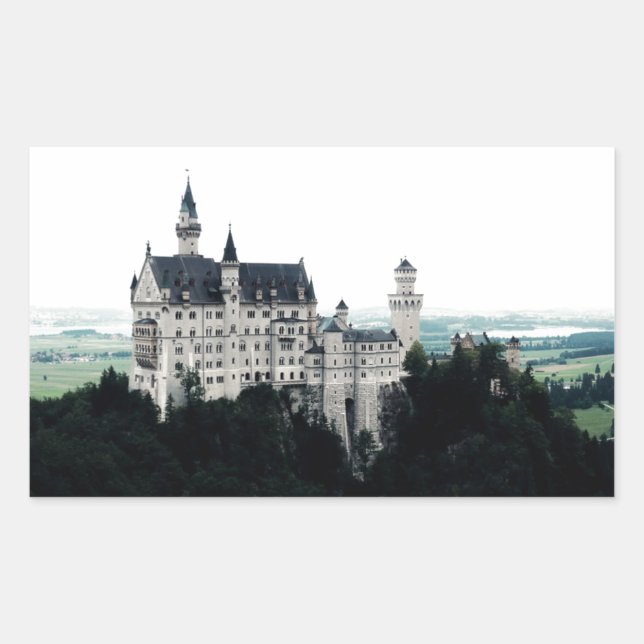 Sticker Rectangulaire Le château de Neuschwanstein (Devant)