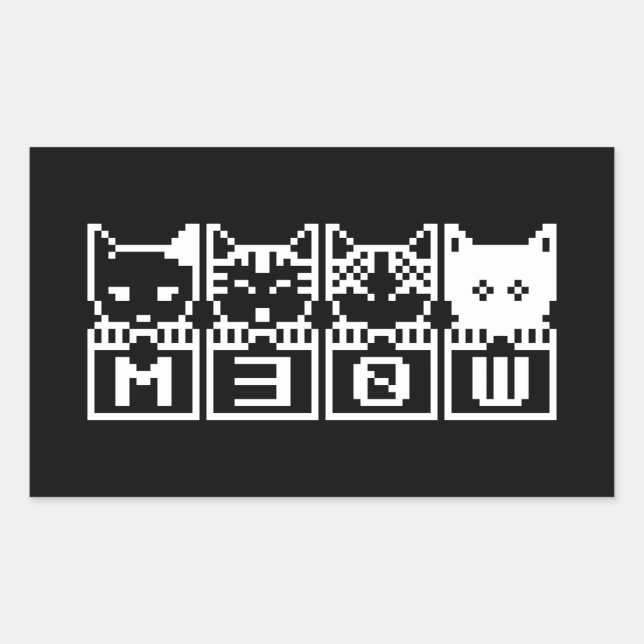 STICKER RECTANGULAIRE LE CHATS M30W 8 BITS (Devant)