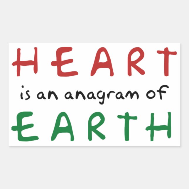 Sticker Rectangulaire Le coeur est l'anagramme de la Terre (Devant)