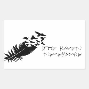Sticker Rectangulaire Le corbeau, noir et blanc