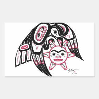 Sticker Rectangulaire Le corbeau vole le soleil