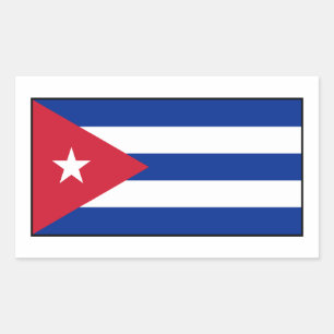 Sticker Rectangulaire Le Cuba - drapeau cubain