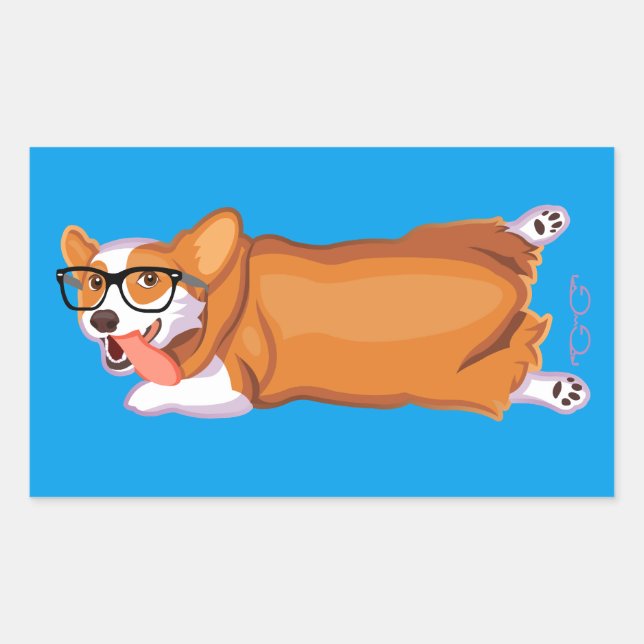 Sticker Rectangulaire Le déploiement de Corgi (Devant)