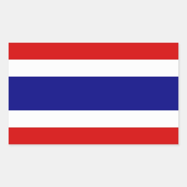 Sticker Rectangulaire Le drapeau de la Thaïlande (Devant)