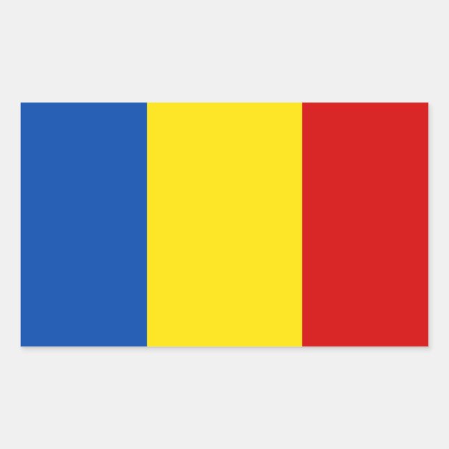 Sticker Rectangulaire Le drapeau roumain (Devant)