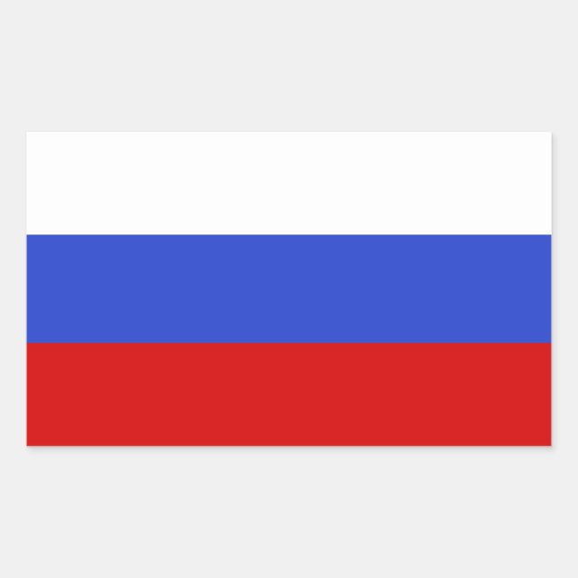 Sticker Rectangulaire Le drapeau russe (Devant)