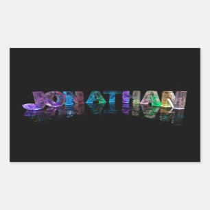 Sticker Rectangulaire Le Jonathan nommé dans 3D s'allume (la