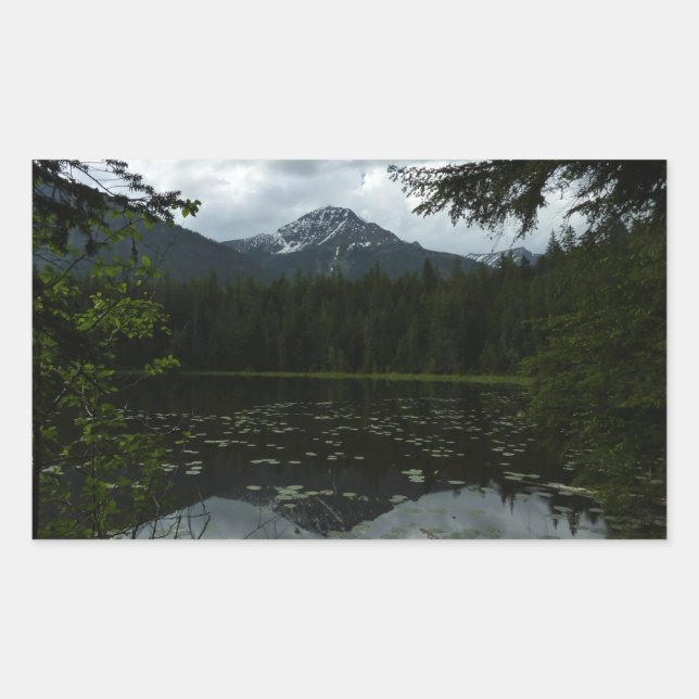 Sticker Rectangulaire Le lac Johns II du parc national Glacier (Devant)