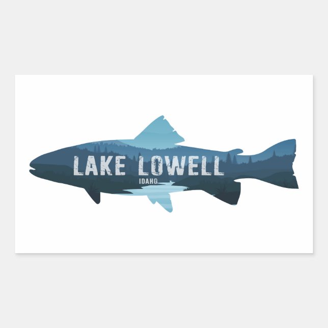 Sticker Rectangulaire Le lac Lowell Idaho Poissons (Devant)