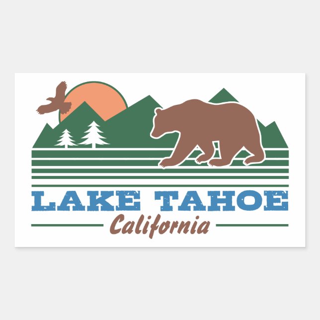 Sticker Rectangulaire Le lac Tahoe en Californie (Devant)