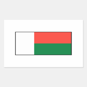 Sticker Rectangulaire Le Madagascar - drapeau malgache