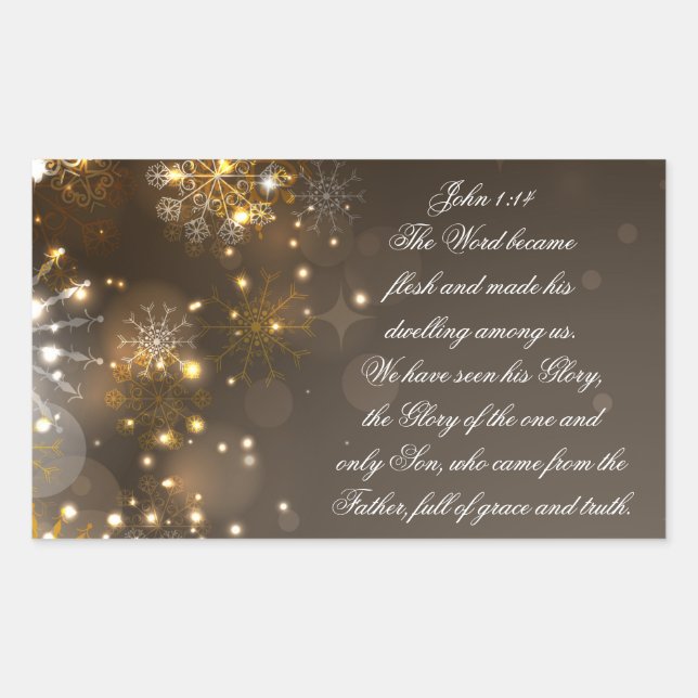 Sticker Rectangulaire Le Mot Est Devenu La Bible Flesh Verse, Jean 1:14 (Devant)