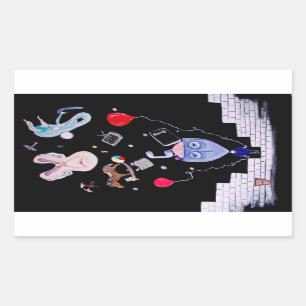 Sticker Rectangulaire Le mur de Pink