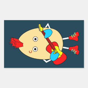 Sticker Rectangulaire Le musicien de rock Egghead