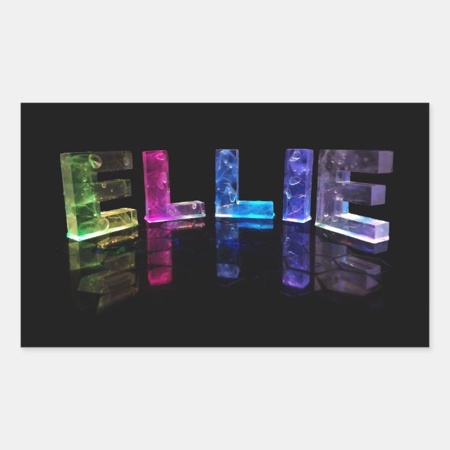 Sticker Rectangulaire Le nom Ellie aux lumières 3D (photo) (Devant)