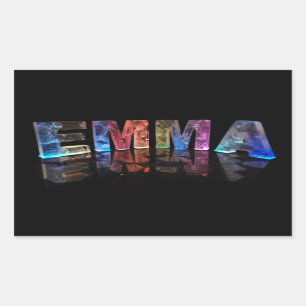 Sticker Rectangulaire Le nom Emma en lumières 3D (photo)