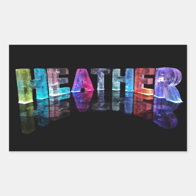 Sticker Rectangulaire Le nom Heather en lumières 3D (photo) (Devant)