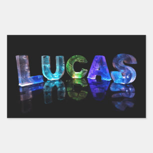 Sticker Rectangulaire Le nom Lucas en lumières 3D (photo)