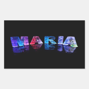 Sticker Rectangulaire Le nom Maria en lumières 3D (photo)