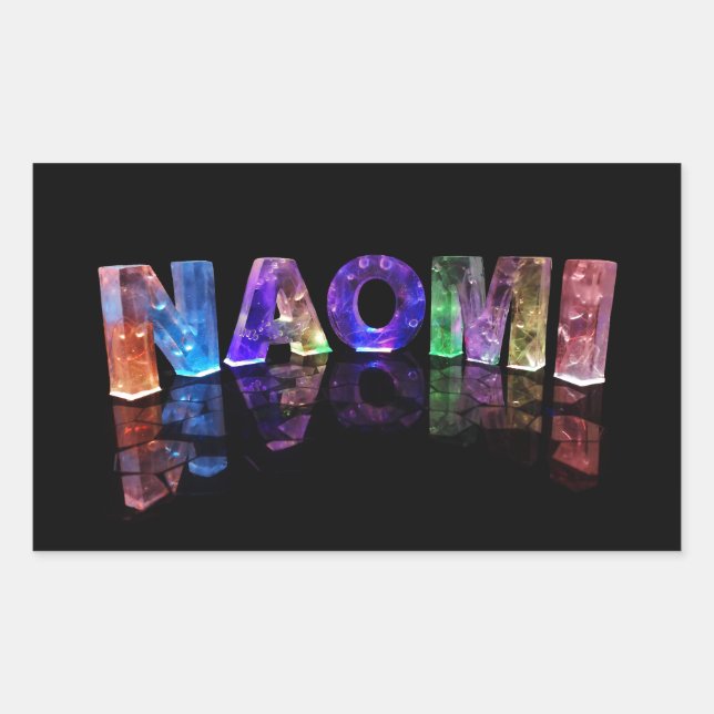 Sticker Rectangulaire Le nom Naomi en lumières 3D (photo) (Devant)