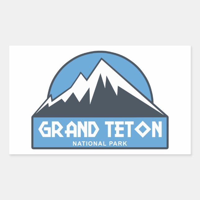 Sticker Rectangulaire Le Parc national de Grand Teton (Devant)
