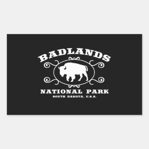 Sticker Rectangulaire Le parc national des Badlands Buffalo