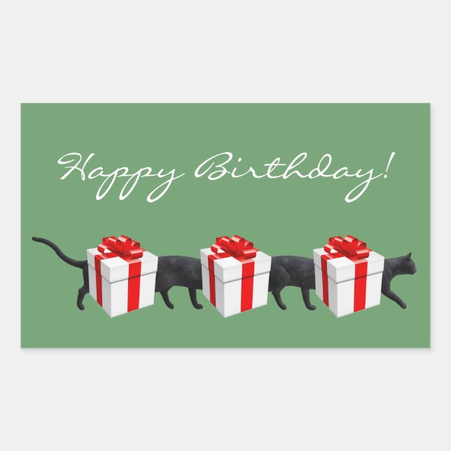 Sticker Rectangulaire Le plus long chat du monde (Devant)