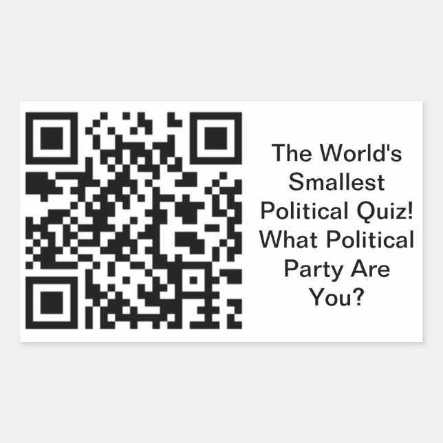 Sticker Rectangulaire Le plus petit quiz politique du monde (Devant)