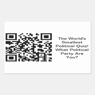 Sticker Rectangulaire Le plus petit quiz politique du monde
