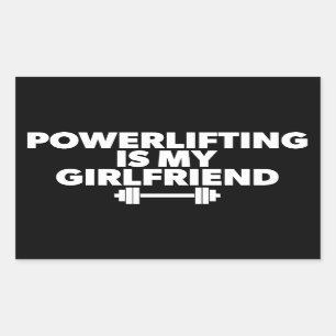 Sticker Rectangulaire Le Powerlifting Est Ma Petite Amie Barbell Motivat